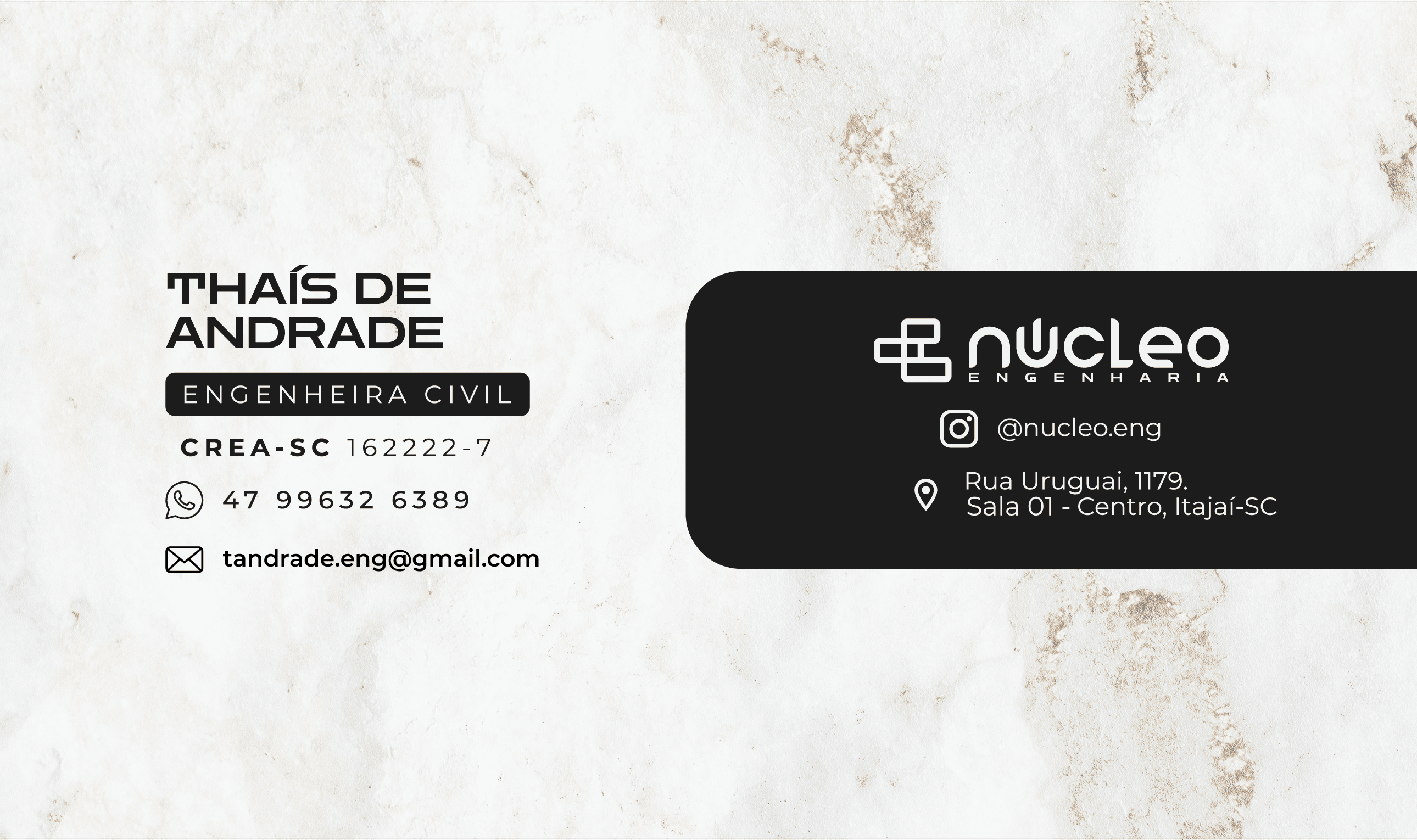 Núcleo Engenharia — Hot-Stamp Business Card (Thaís)