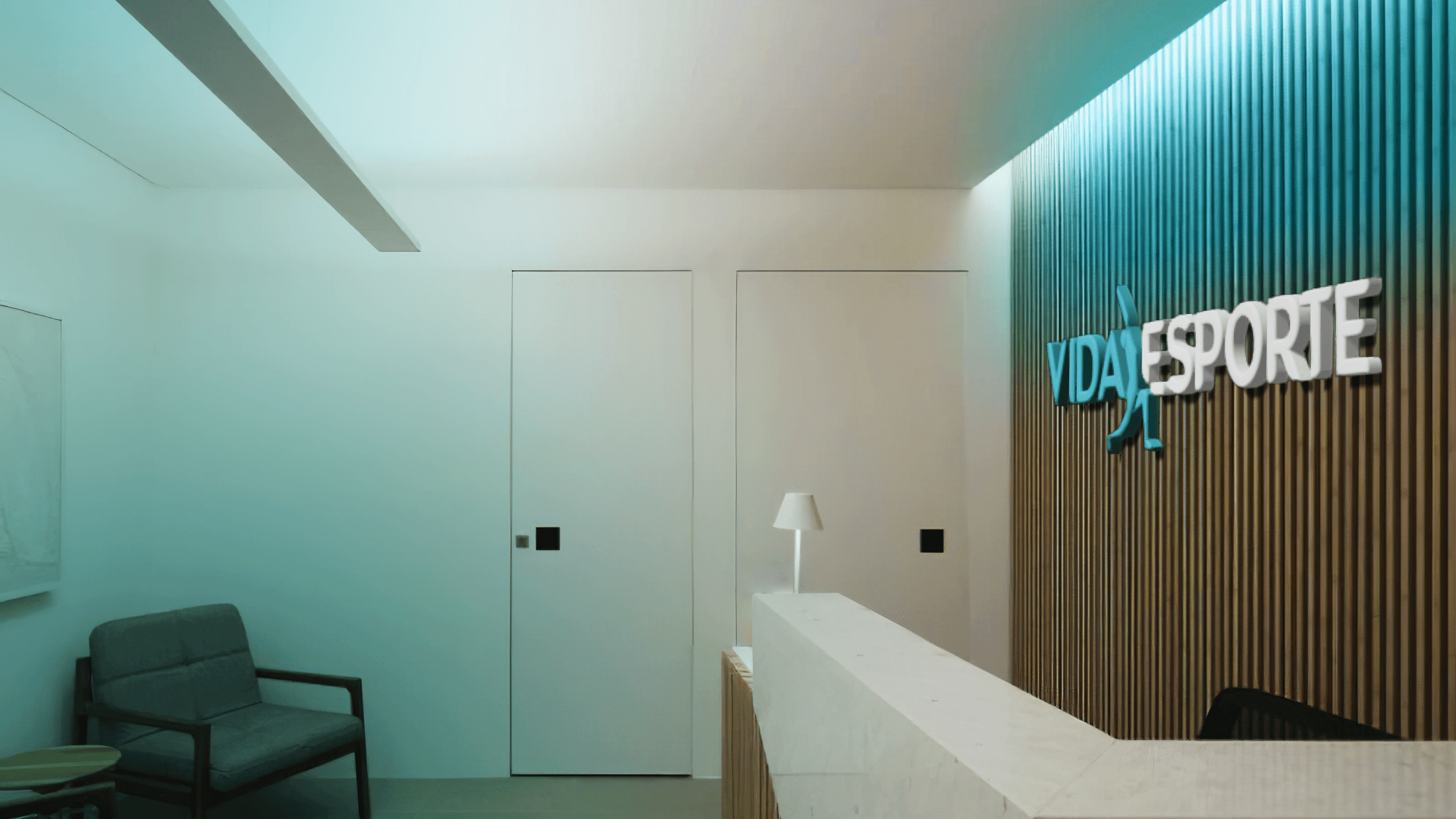 Vida Esporte — Reception Space with Illuminated Signage