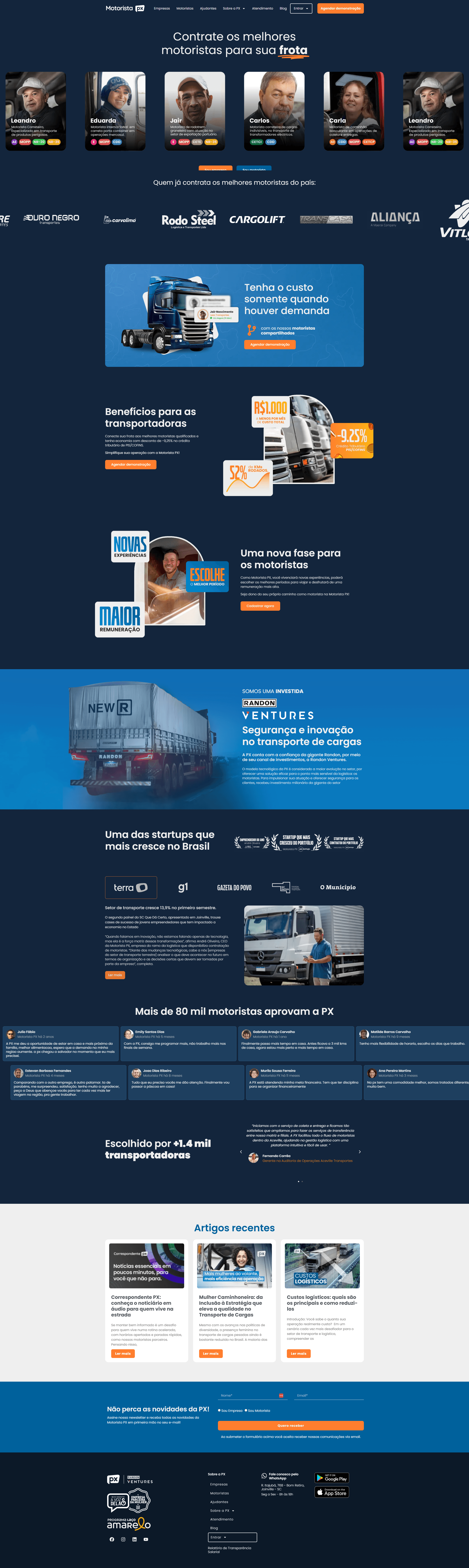 Motorista PX — Homepage