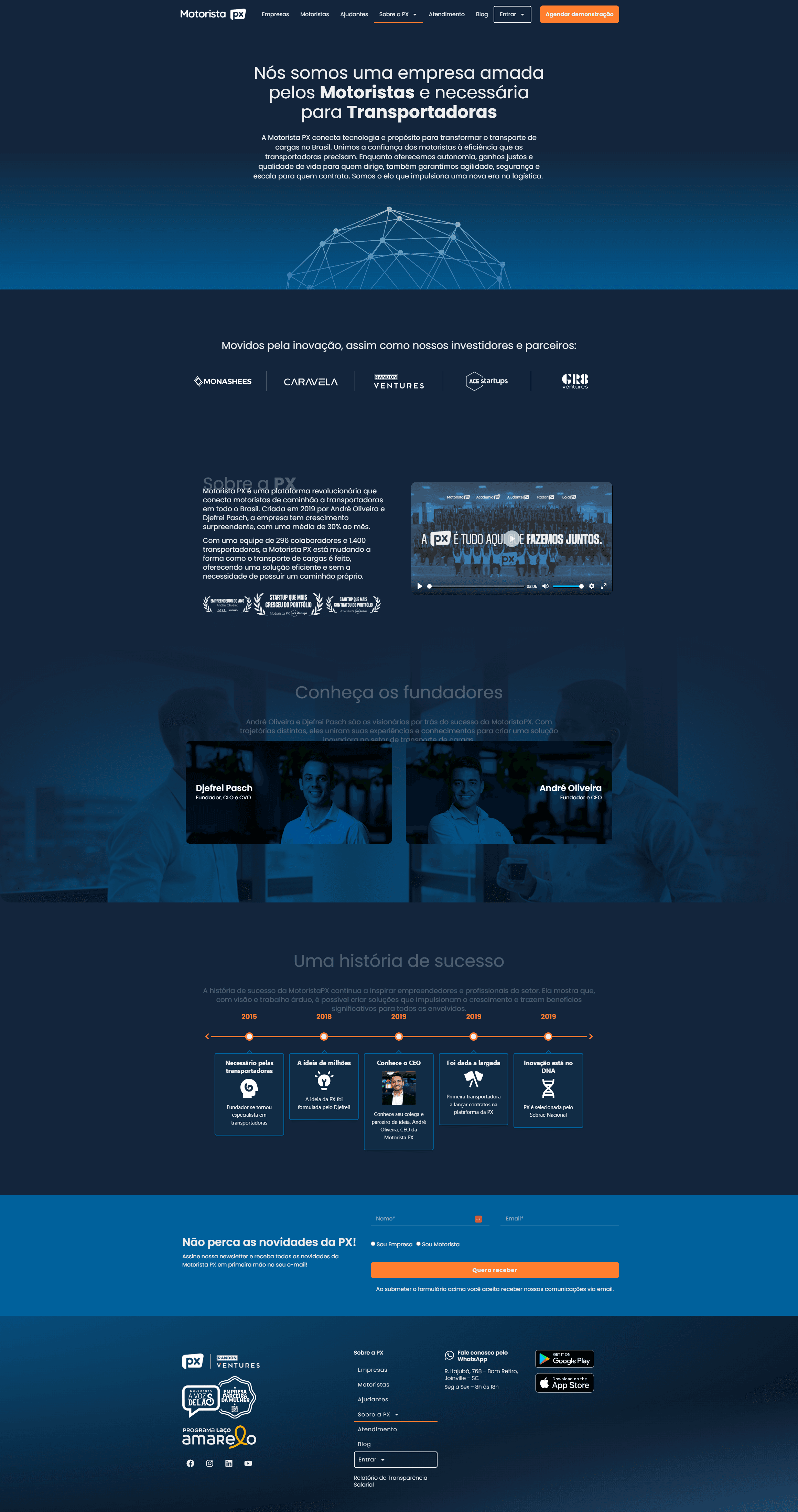 Motorista PX — Sobre a PX Page